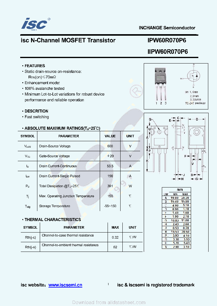 IIPW60R070P6_8926829.PDF Datasheet