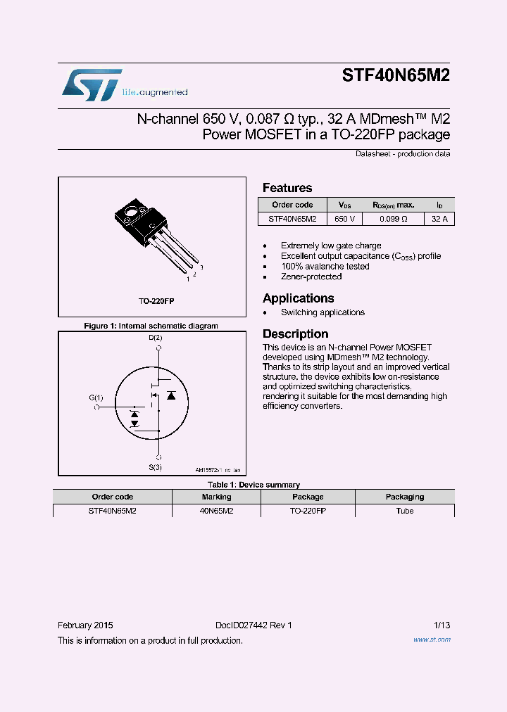 STF40N65M2_8930500.PDF Datasheet