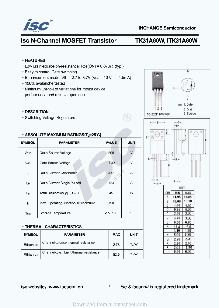 TK31A60W_8931005.PDF Datasheet