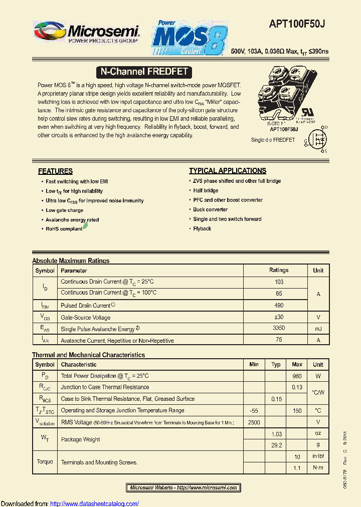 APT100F50J_8932061.PDF Datasheet