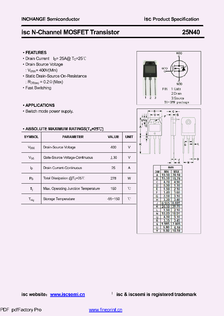 25N40_8935432.PDF Datasheet