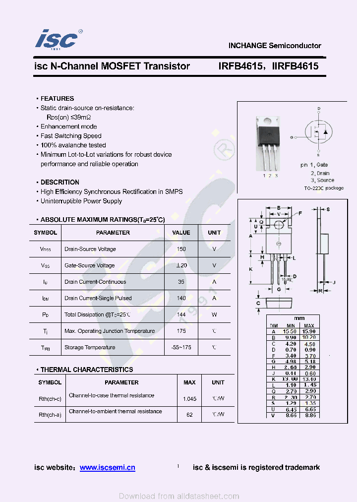 IIRFB4615_8937864.PDF Datasheet