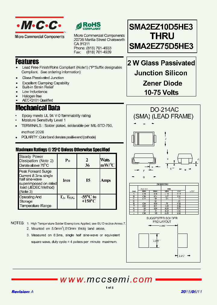 SMA2EZ10D5HE3_8940897.PDF Datasheet