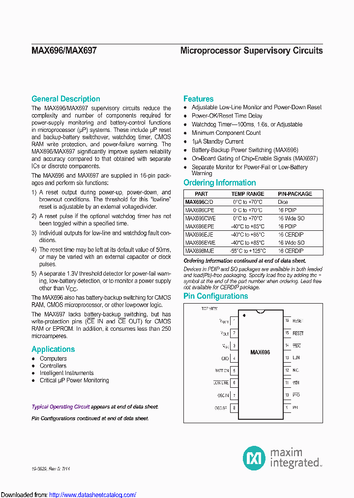 MAX697MLP883B_8941145.PDF Datasheet