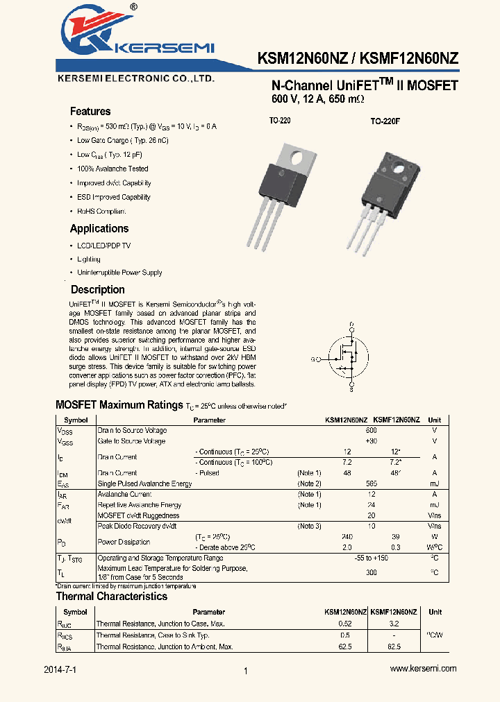 KSM12N60NZ_8943361.PDF Datasheet