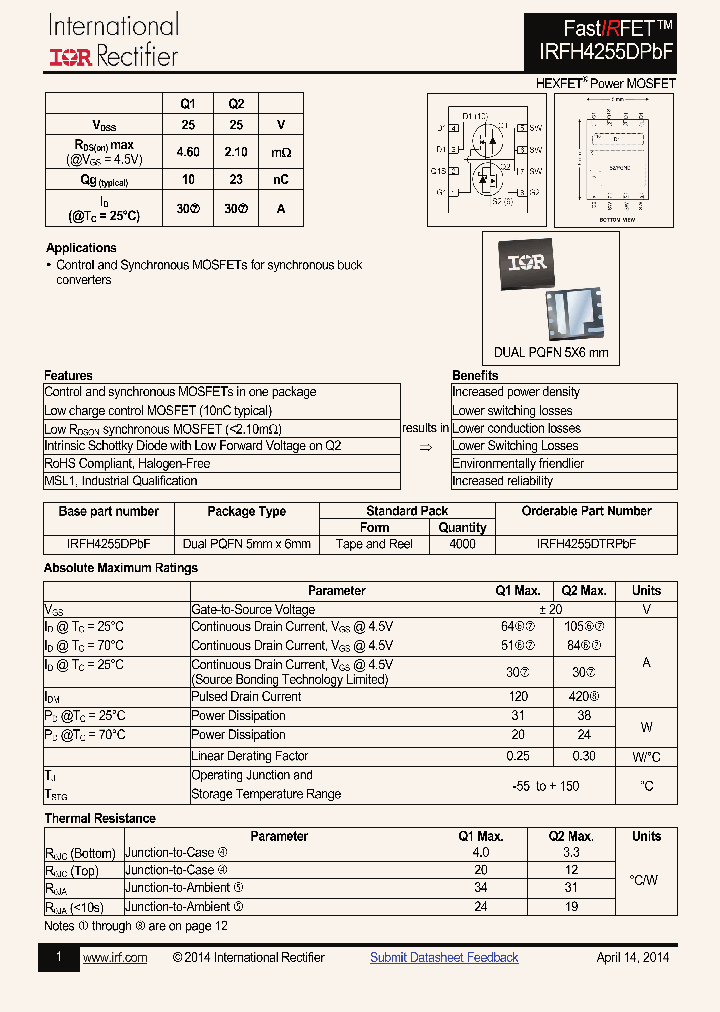 IRFH4255DPBF_8944324.PDF Datasheet