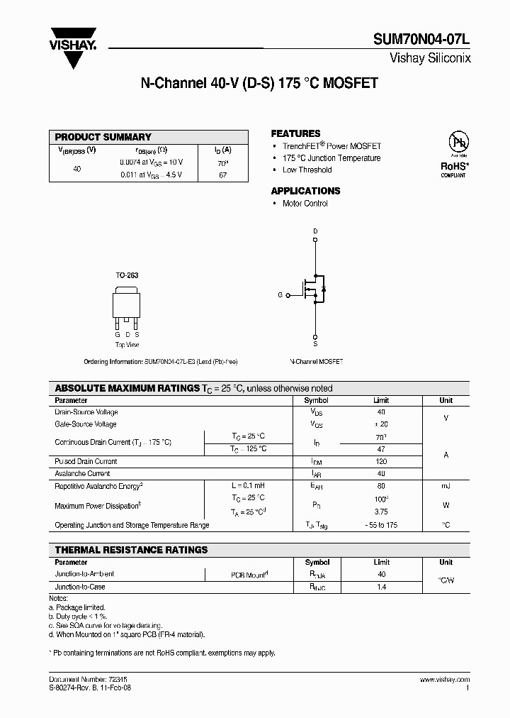 SUM70N04_8947247.PDF Datasheet