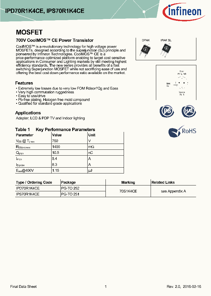 IPS70R1K4CE_8950511.PDF Datasheet