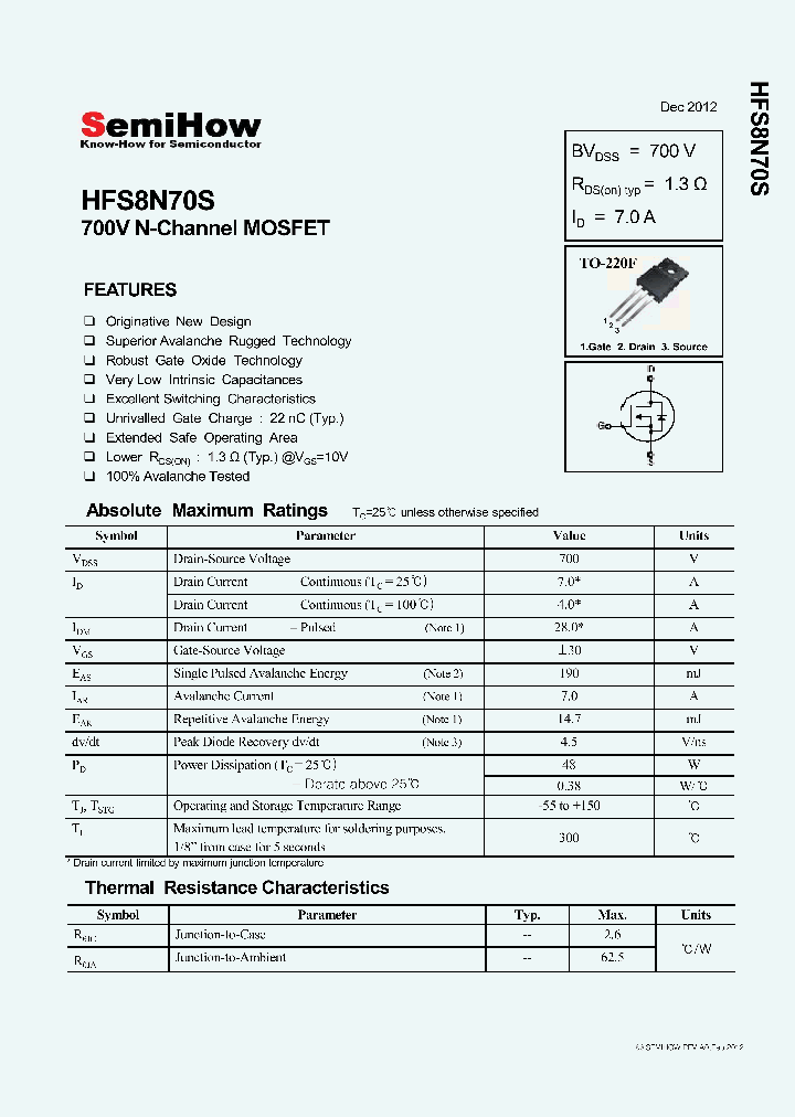 HFS8N70S_8951799.PDF Datasheet