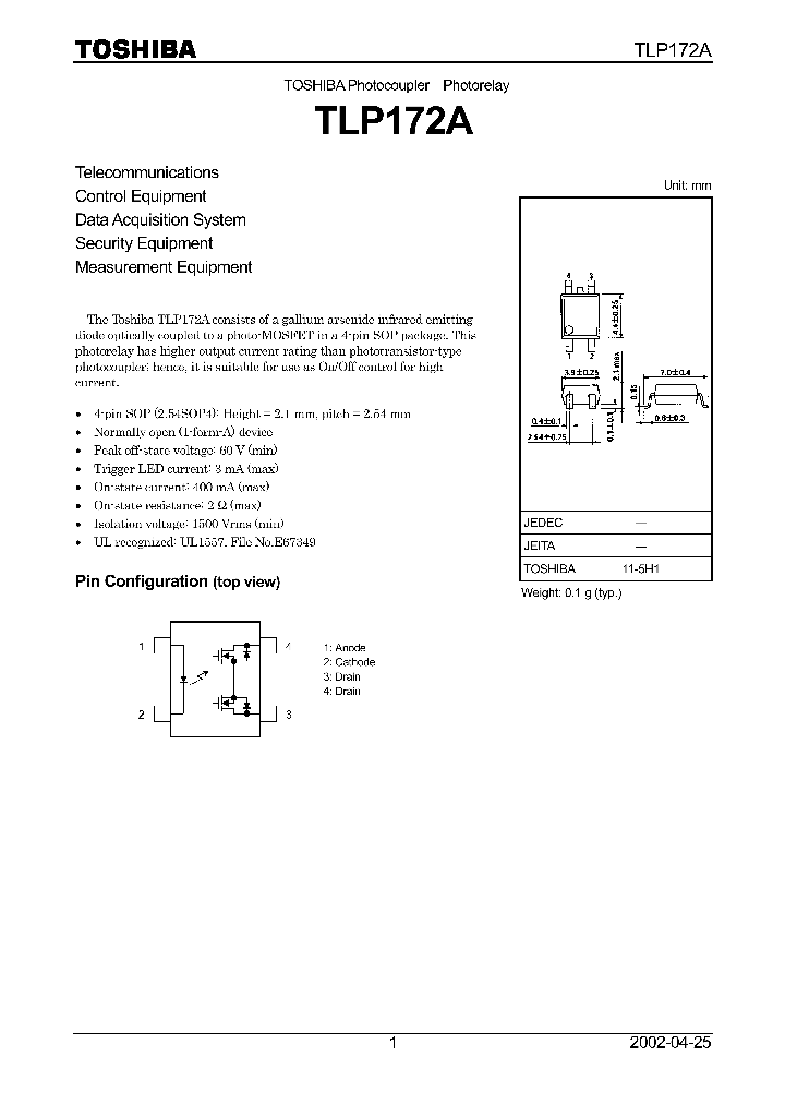 TLP172A_8952928.PDF Datasheet