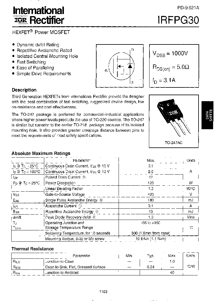 IRFPG30_8955550.PDF Datasheet