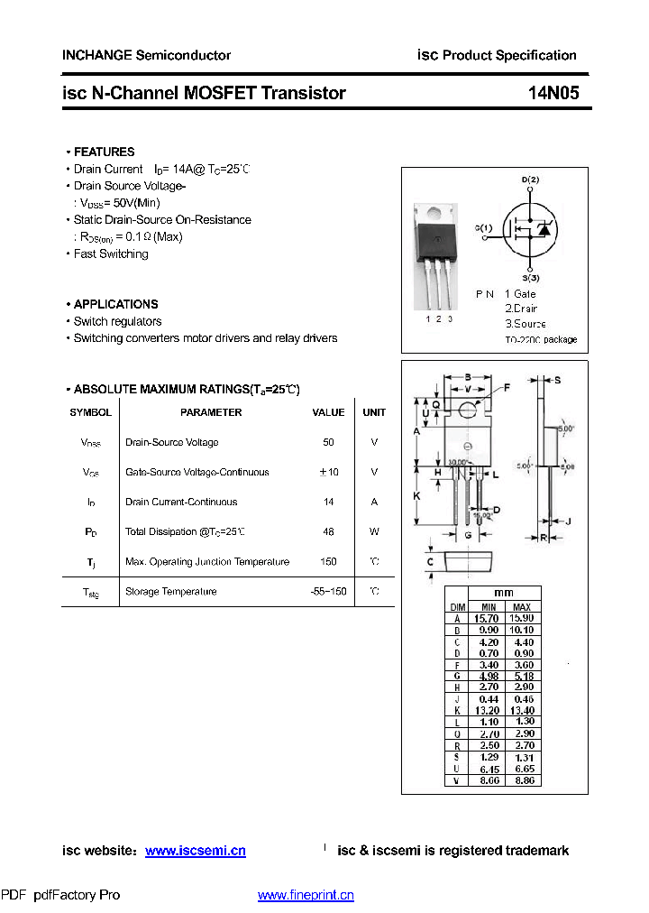 14N05_8956780.PDF Datasheet