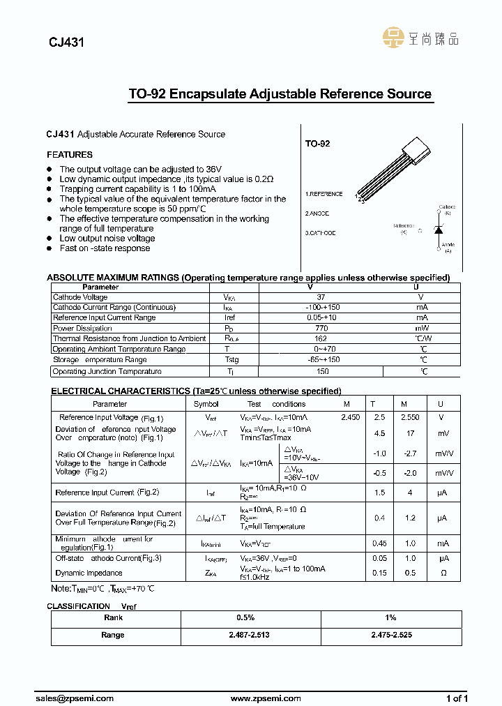 CJ431-TO92_8961990.PDF Datasheet