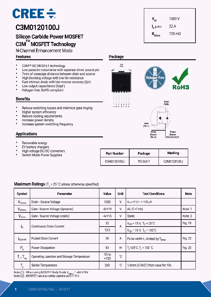 C3M0120100J_8969348.PDF Datasheet