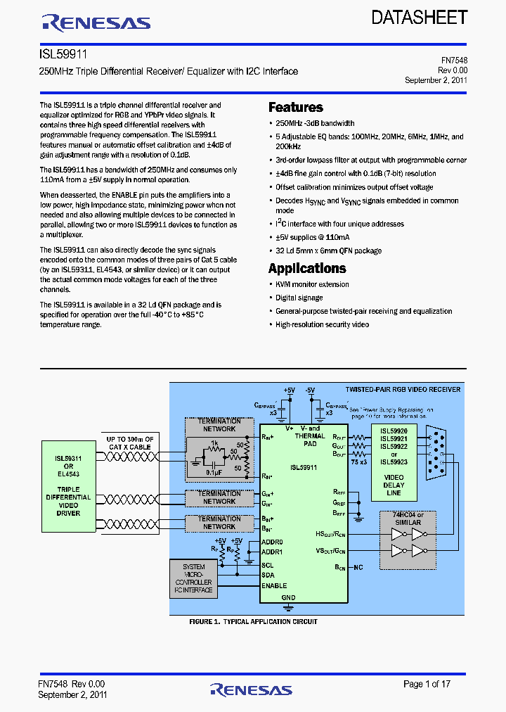 ISL59911IRZ_8969440.PDF Datasheet