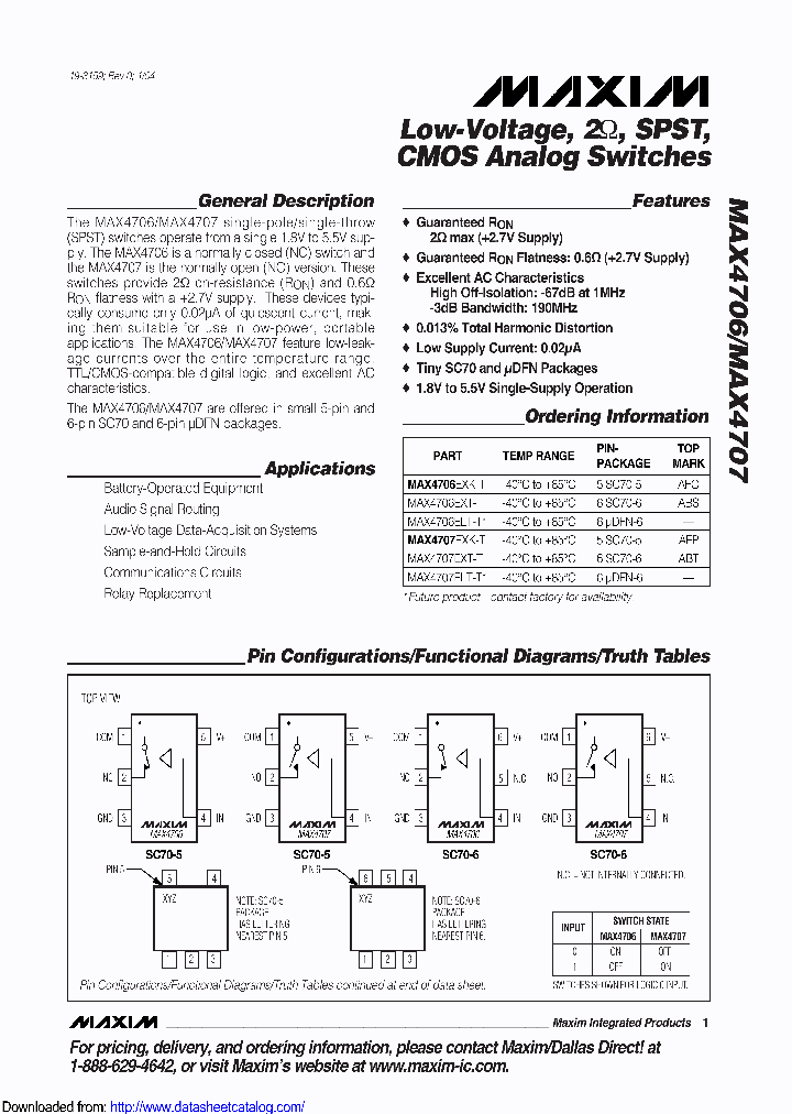 MAX4706EXK_8971311.PDF Datasheet