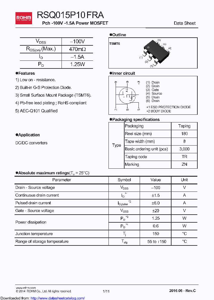 RSQ015P10FRATR_8971317.PDF Datasheet