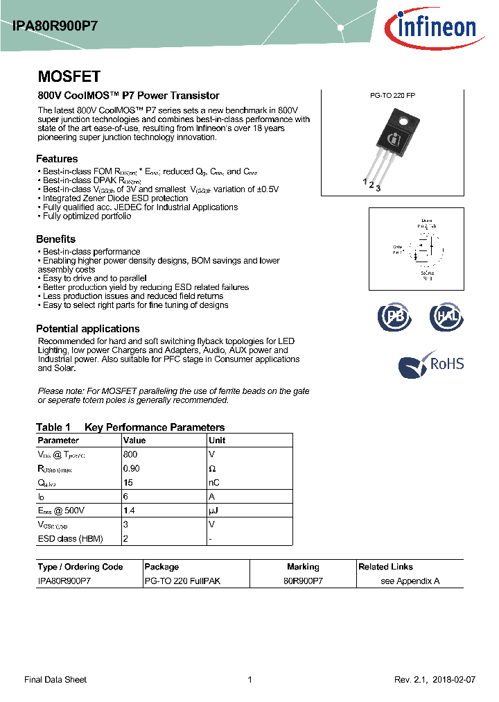 IPA80R900P7_8973108.PDF Datasheet