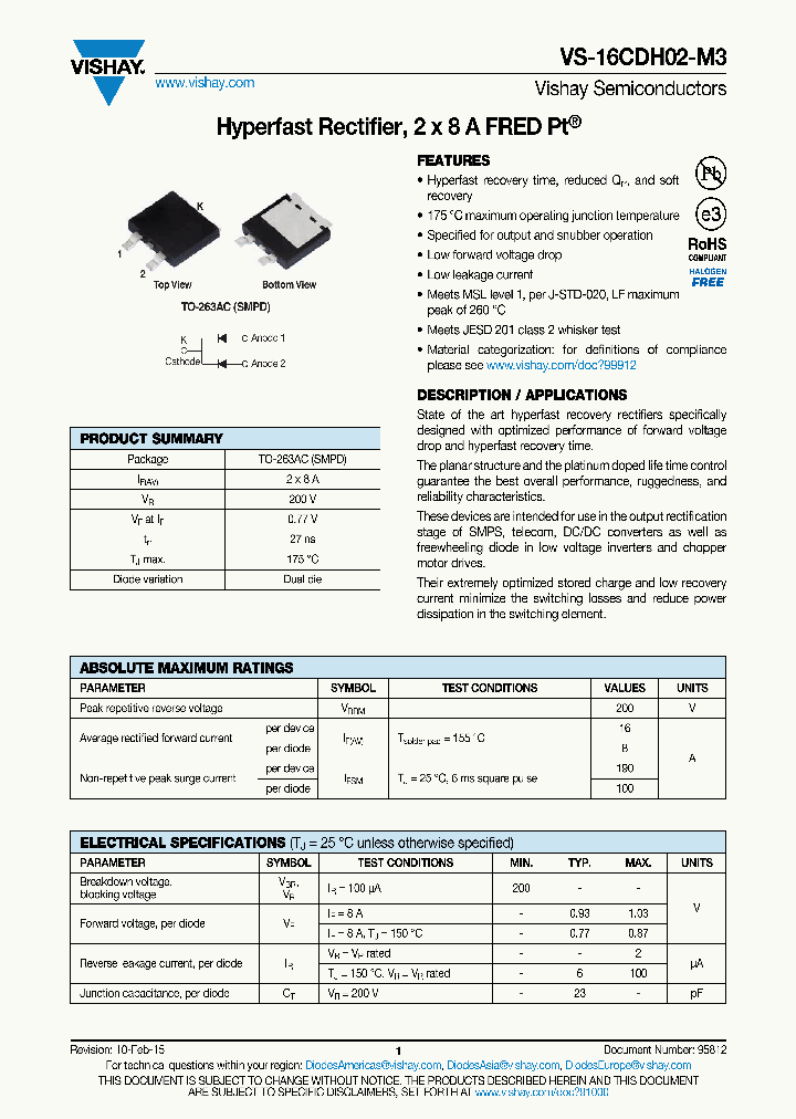 VS-16CDH02-M3_8978202.PDF Datasheet