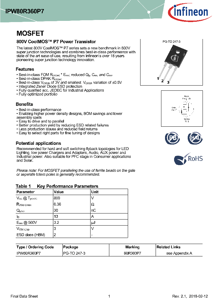 IPW80R360P7_8981439.PDF Datasheet