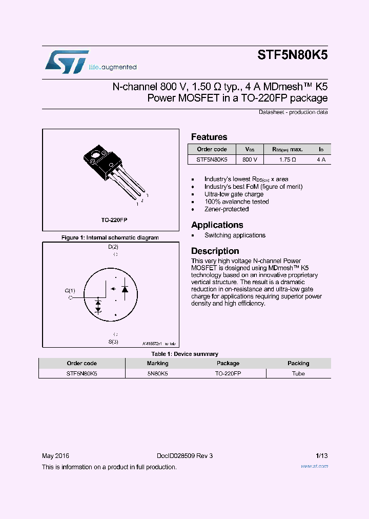 STF5N80K5_8982287.PDF Datasheet