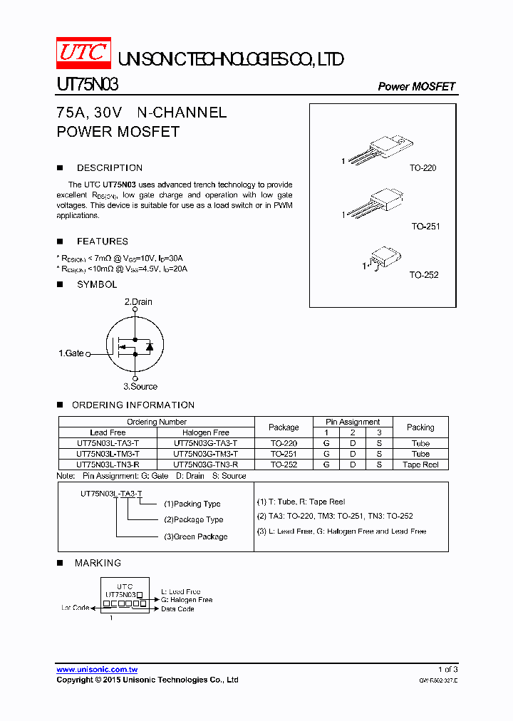 UT75N03G-TA3-T_8983662.PDF Datasheet