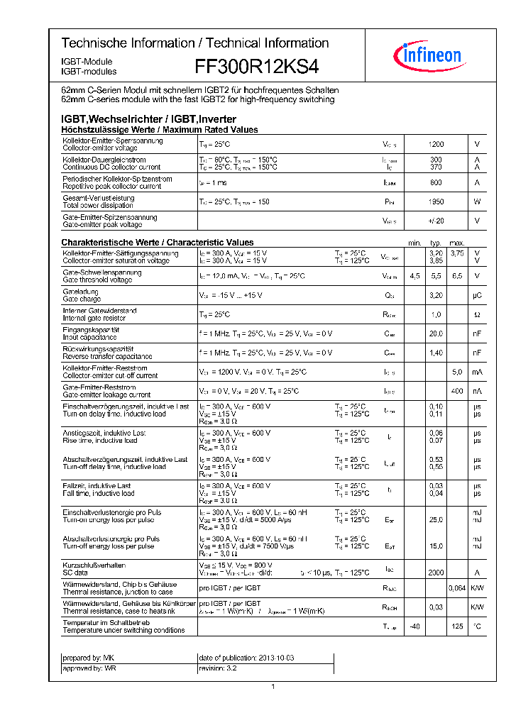 FF300R12KS4_8984585.PDF Datasheet