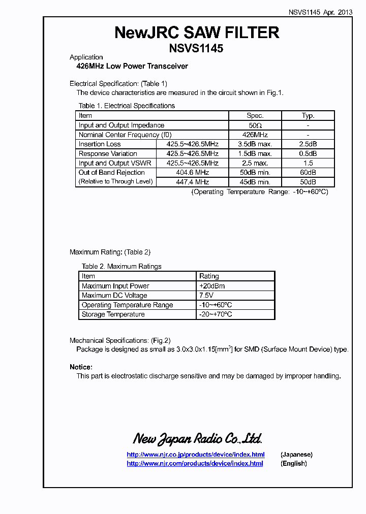 NSVS1145_8984822.PDF Datasheet
