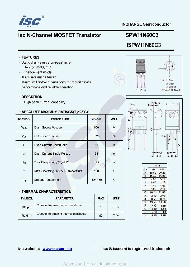 SPW11N60C3_8988348.PDF Datasheet