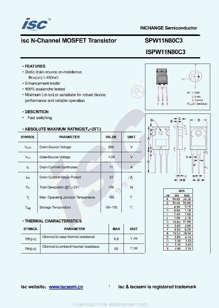 SPW11N80C3_8988351.PDF Datasheet