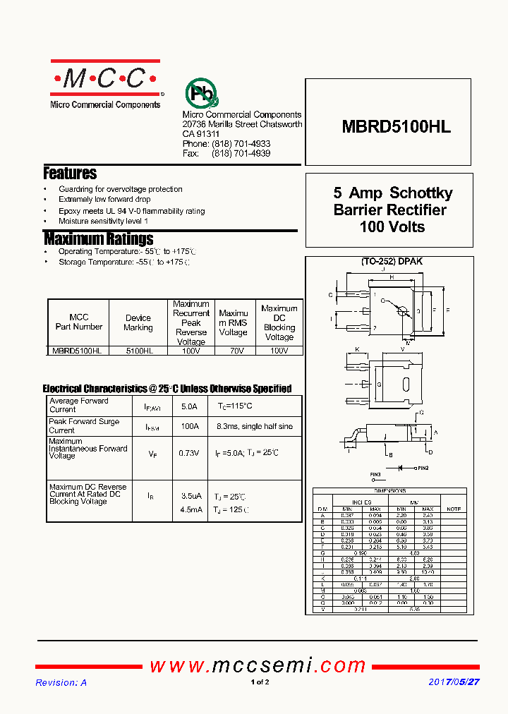 MBRD5100HL_8988441.PDF Datasheet