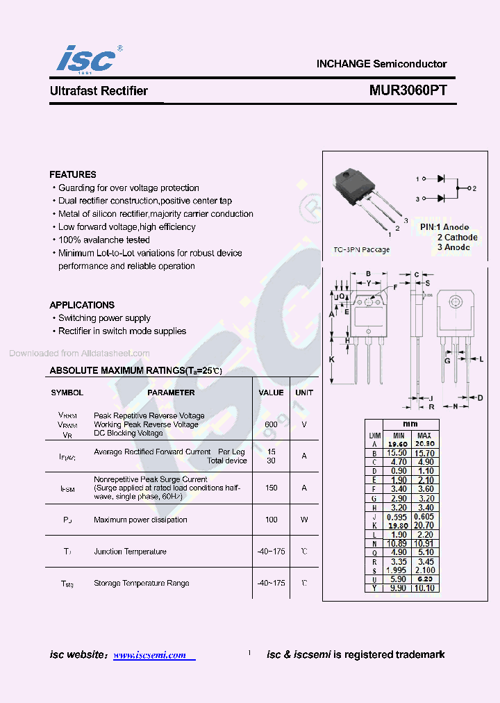 MUR3060PT_8998999.PDF Datasheet