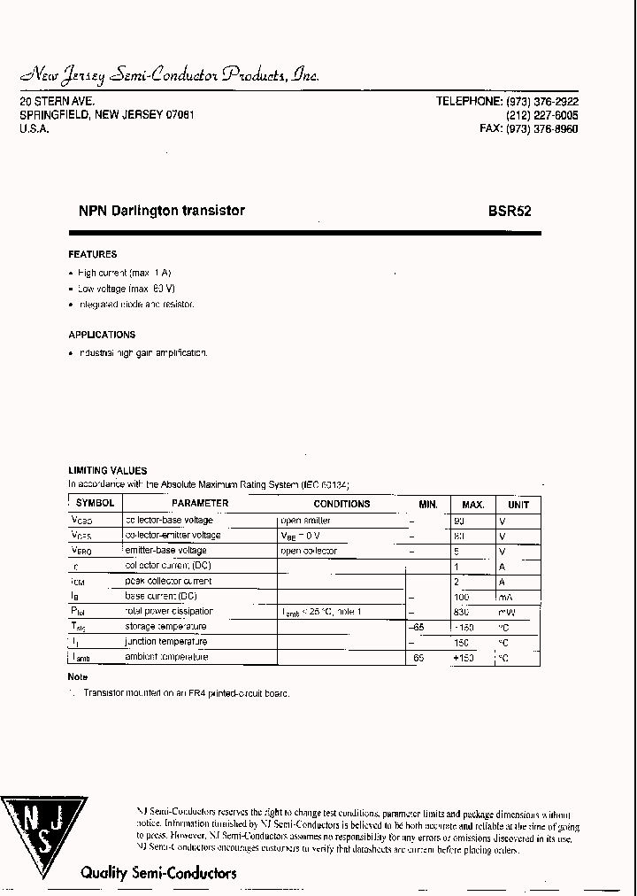 BSR52_8999162.PDF Datasheet
