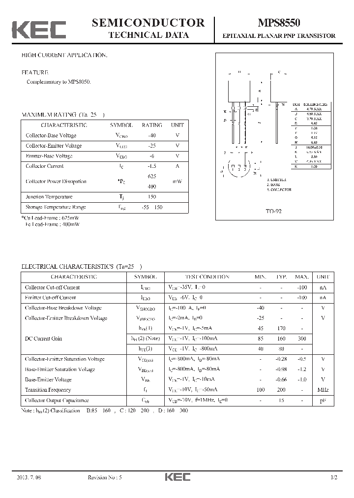 MPS8550-15_9000280.PDF Datasheet