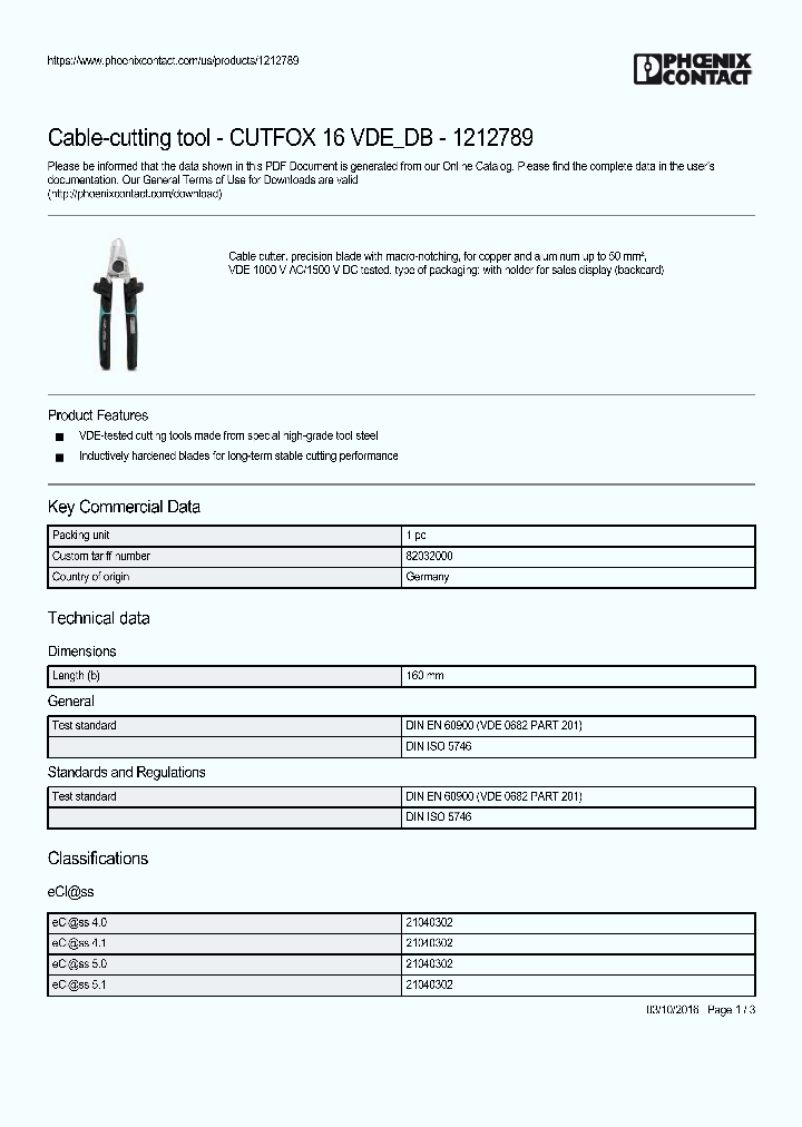 CUTFOX-16-VDE-DB_9001996.PDF Datasheet