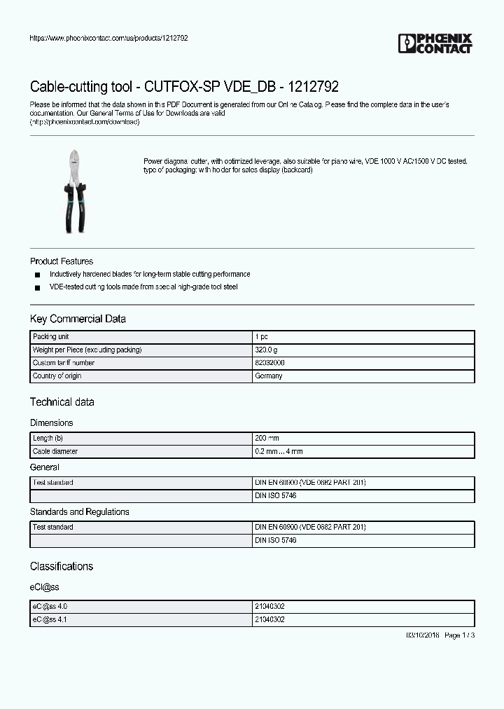 CUTFOX-SP-VDE-DB_9001998.PDF Datasheet