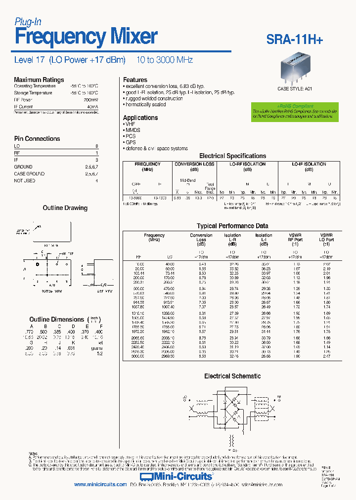 Mini Circuits SRA-11H Frequency Mixer 2 