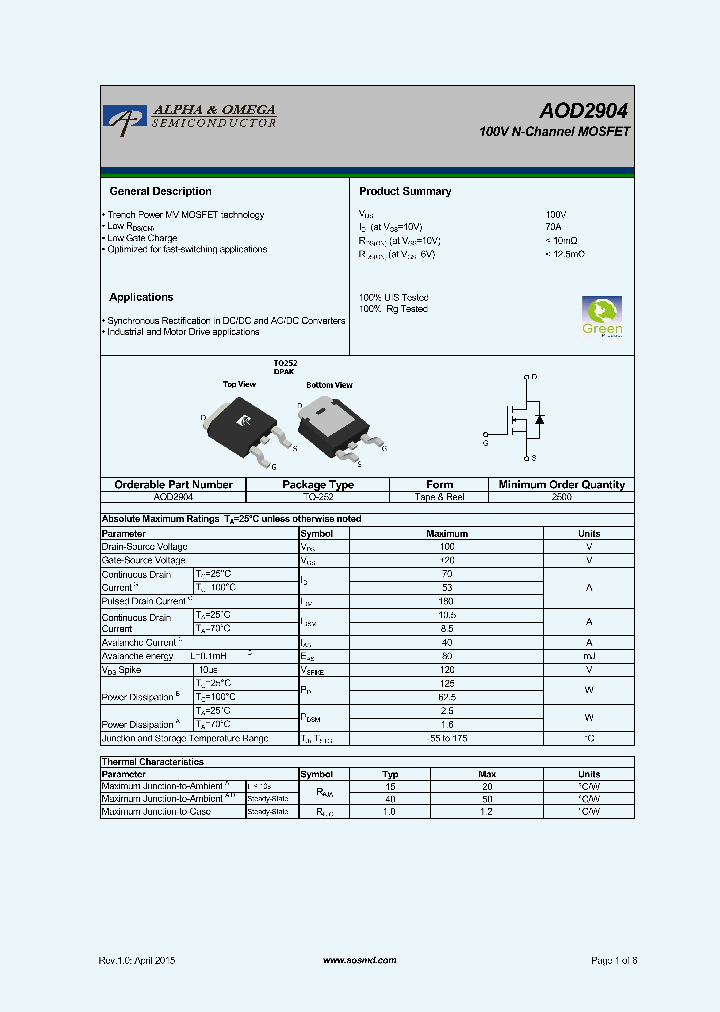 AOD2904_9005366.PDF Datasheet