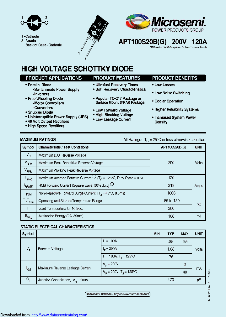 APT100S20BG_9007000.PDF Datasheet