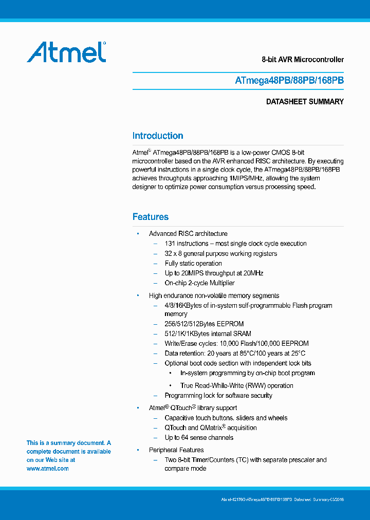 ATMEGA168PB_9008823.PDF Datasheet