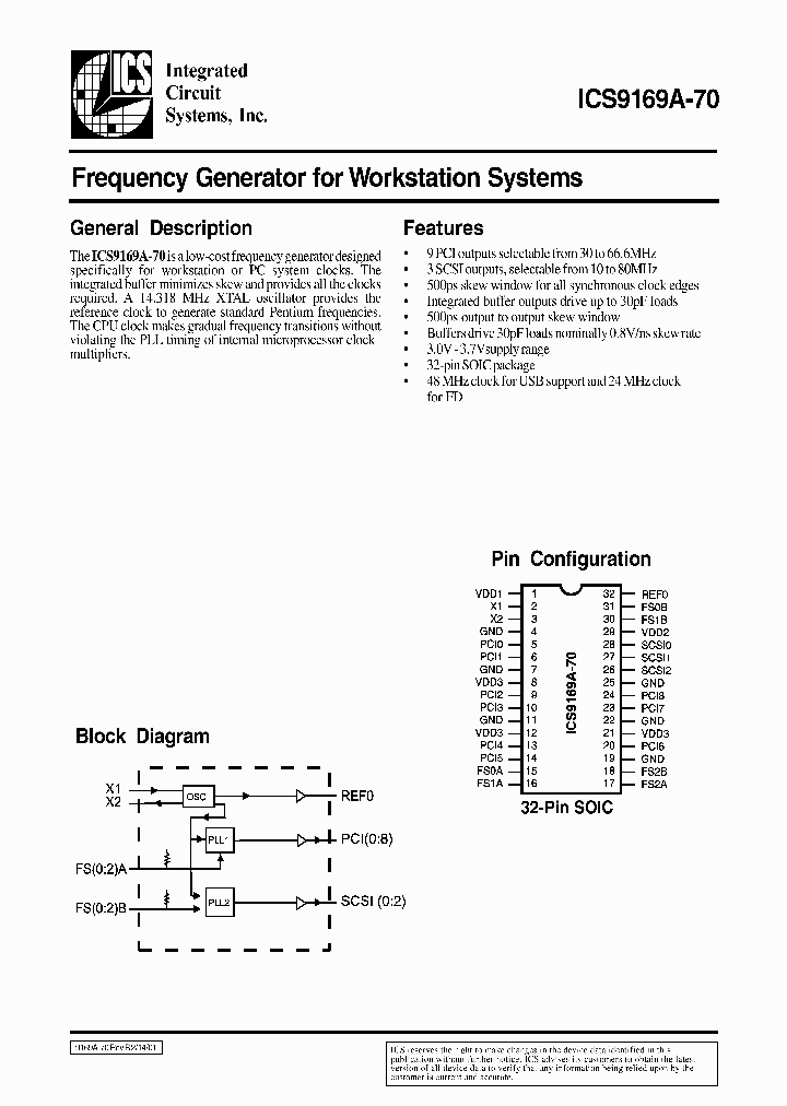 ICS9169AM-70_9009345.PDF Datasheet