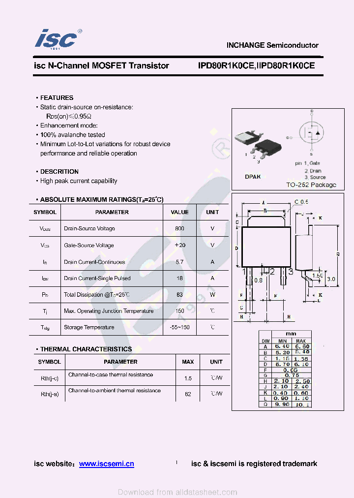 IPD80R1K0CE_9011706.PDF Datasheet