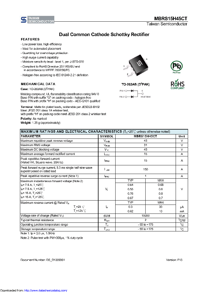 MBRS15H45CT_9012872.PDF Datasheet