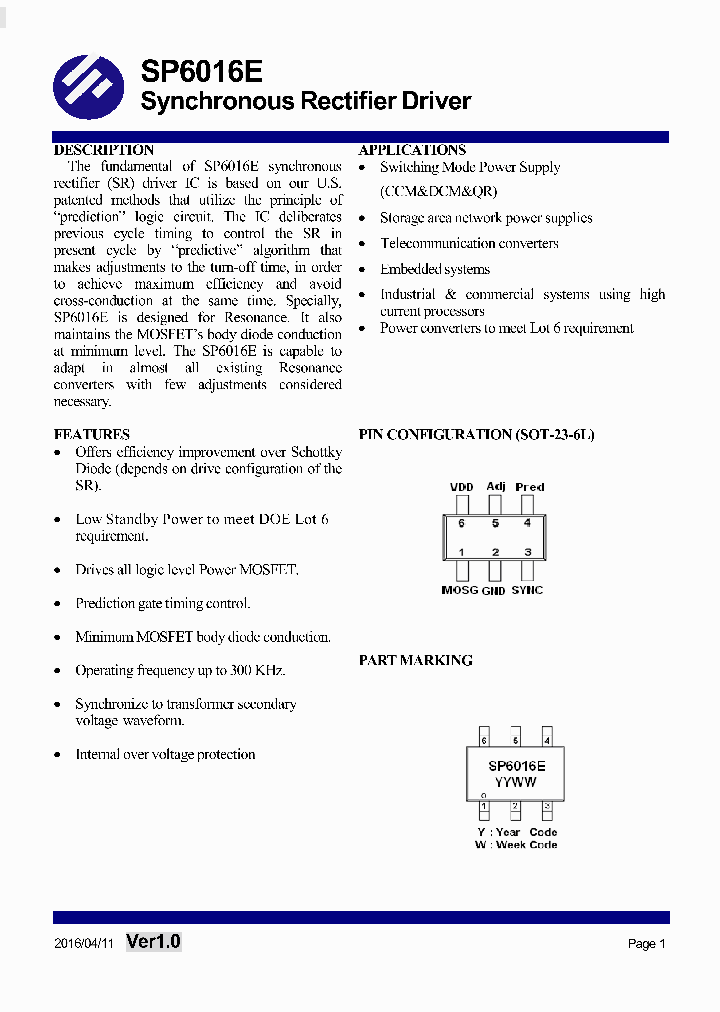 SP6016E_9012931.PDF Datasheet