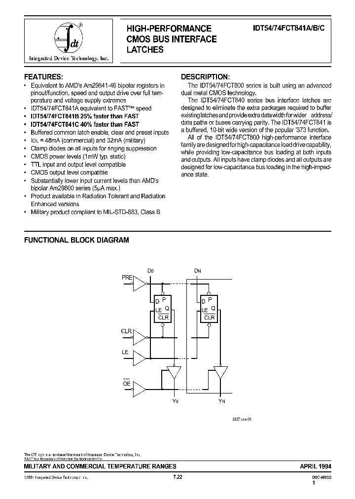 IDT54FCT841AD_9014407.PDF Datasheet