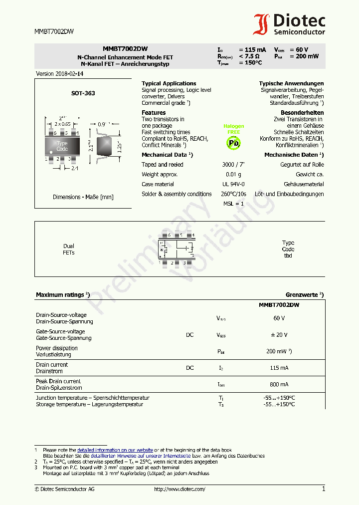 MMBT7002DW_9020027.PDF Datasheet