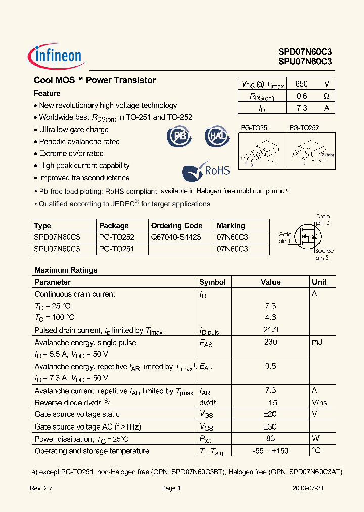 SPD-U07N60C3_9026916.PDF Datasheet