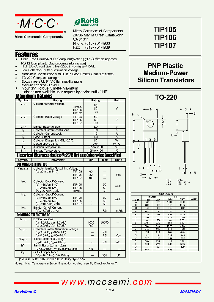 TIP105-13_9028999.PDF Datasheet