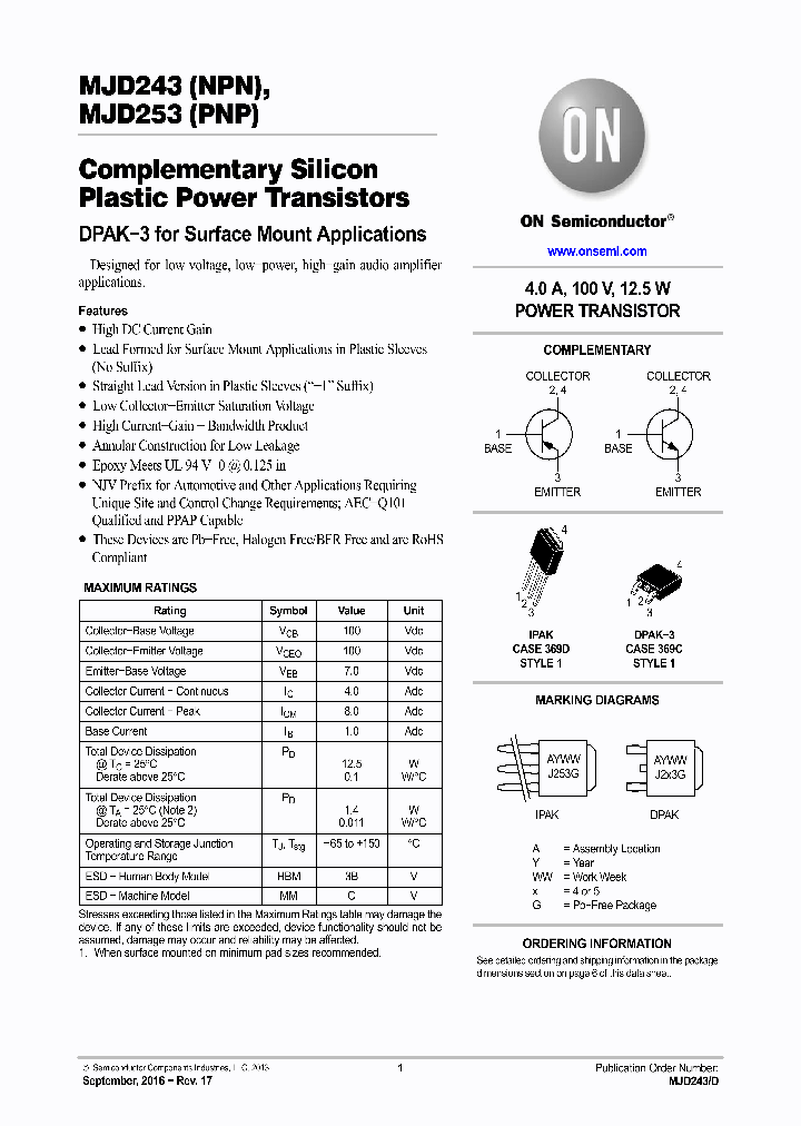 NJVMJD243T4G_9029955.PDF Datasheet