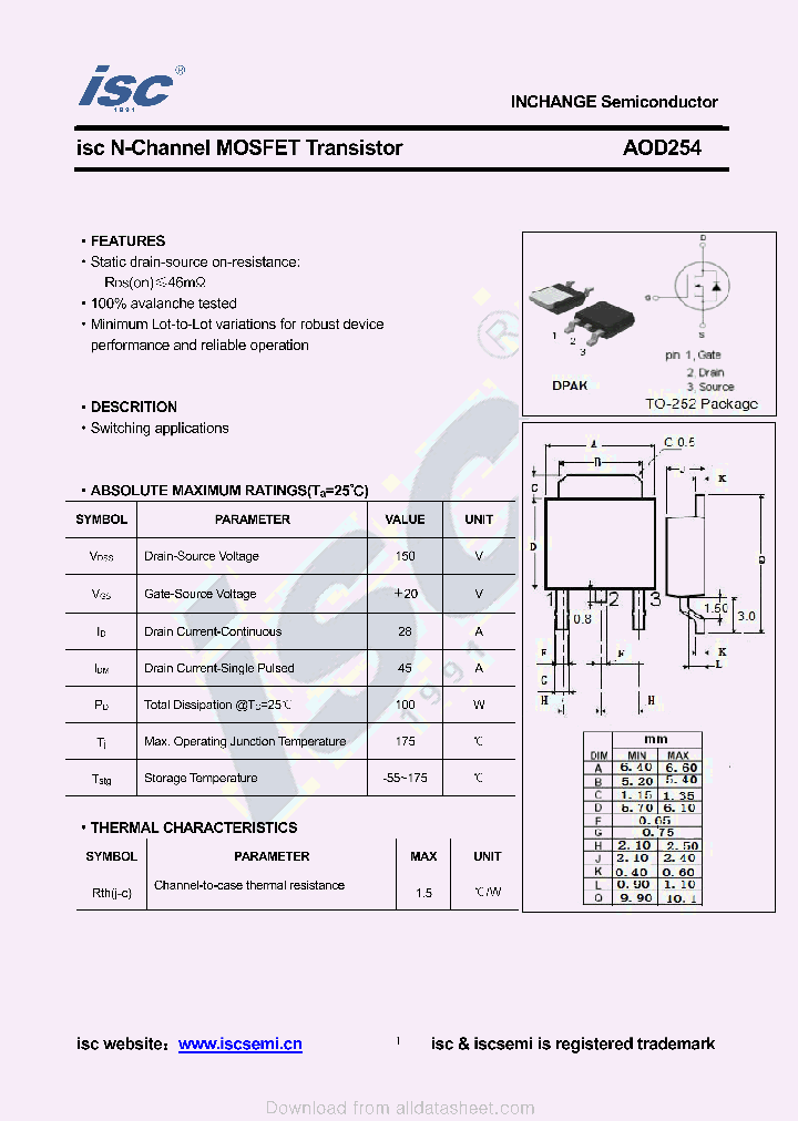 AOD254_9033075.PDF Datasheet